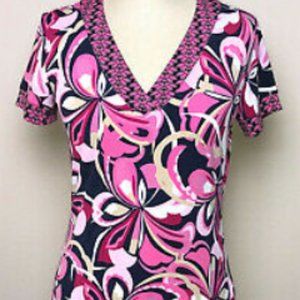 Dana Buchman Retro Chic Mod Floral Sheath Dress Sz XS